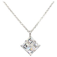 1.00 Carat Conflict Free Asscher Cut Diamond Pendant in 18 Karat