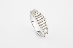 1.00 Carat Baguette Cathedral Set Band Ring in White Gold