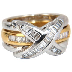 1.00 Carat Band and Insert Diamonds X Ring 14 Karat*