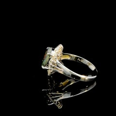 1.00 Carat Black Opal Diamond Platinum Vintage Style Ring by Meghna Jewels