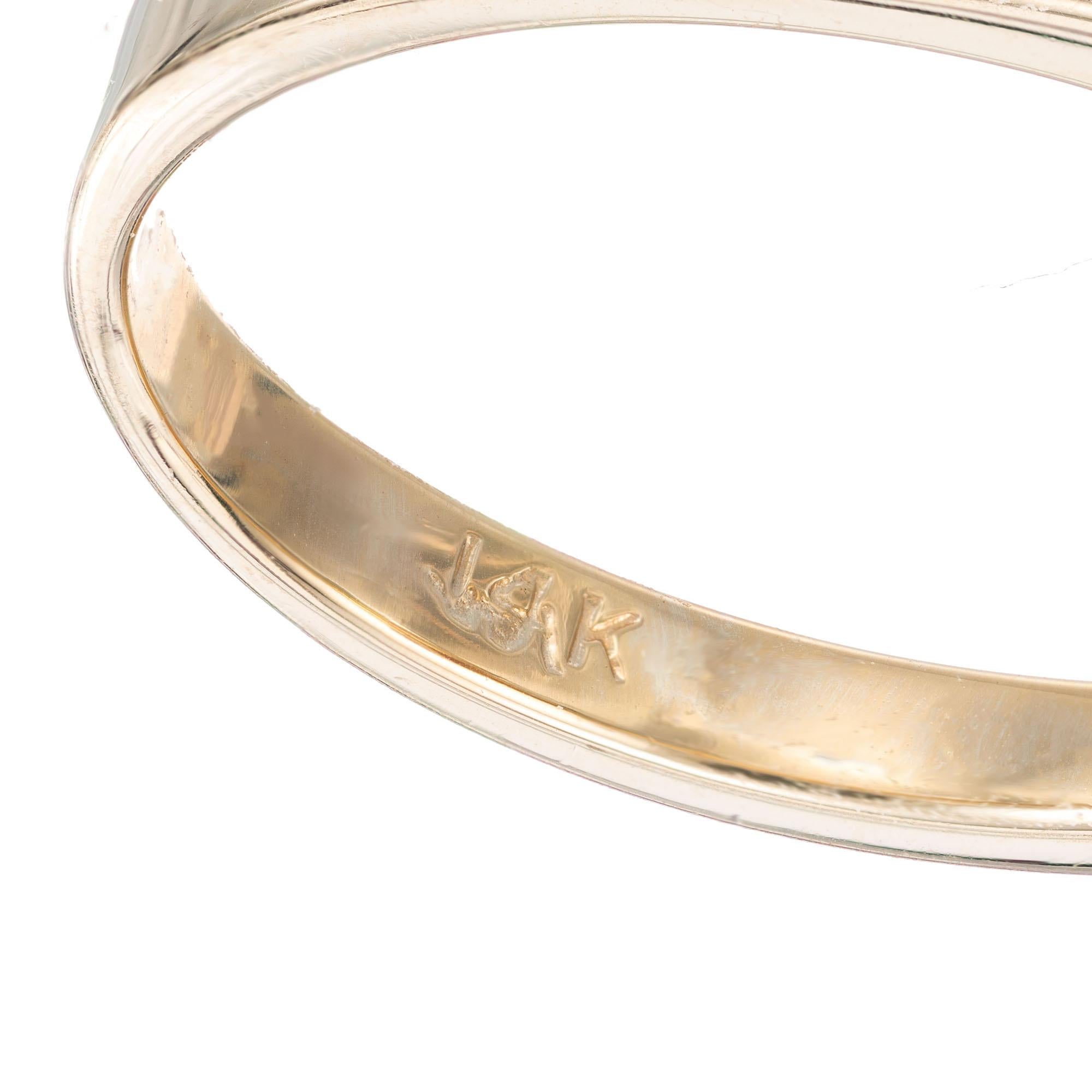 Women's 1.00 Carat Blue Sapphire Diamond Yellow Gold Engagement Ring For Sale