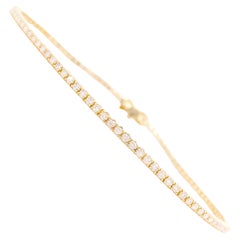 1.00 Carat Bracelet Tennis Bracelet w 103 Round Diamonds 14 Karat Yellow Gold