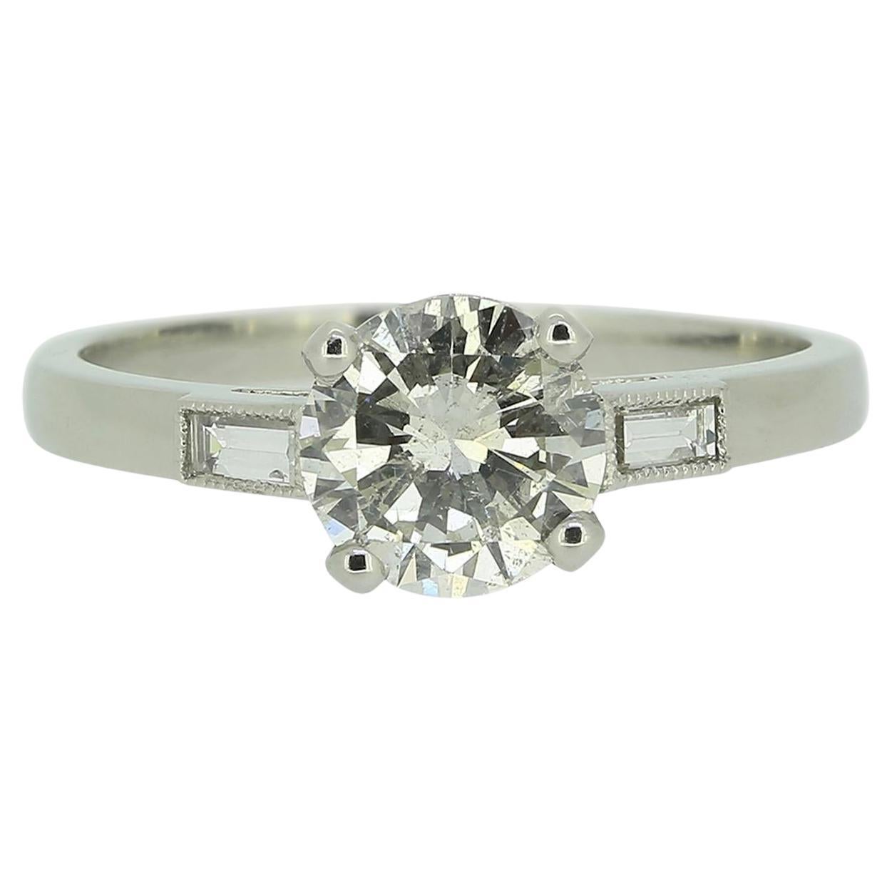 1.00 Carat Brilliant Cut Diamond Solitaire Engagement Ring For Sale