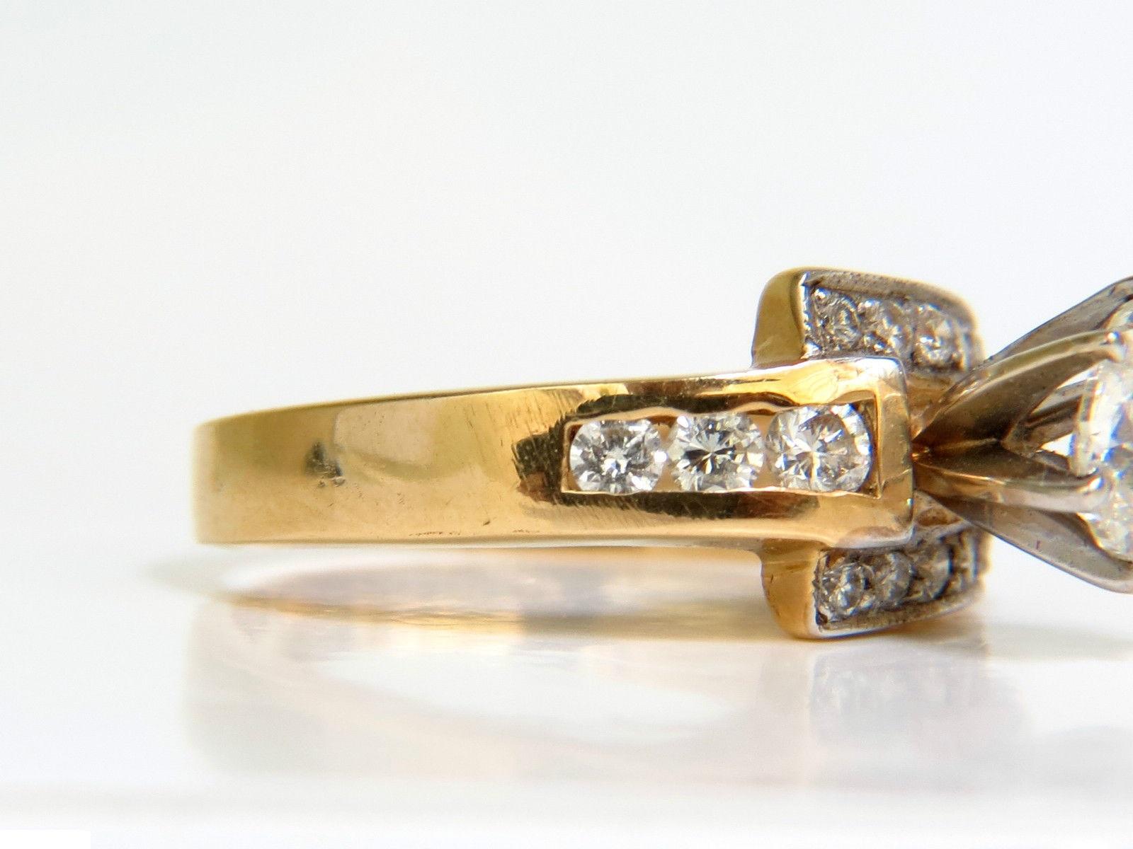 Women's or Men's 1.00 Carat Brilliant Pear Shape Diamond Ring 14 Karat Crossover Deco For Sale