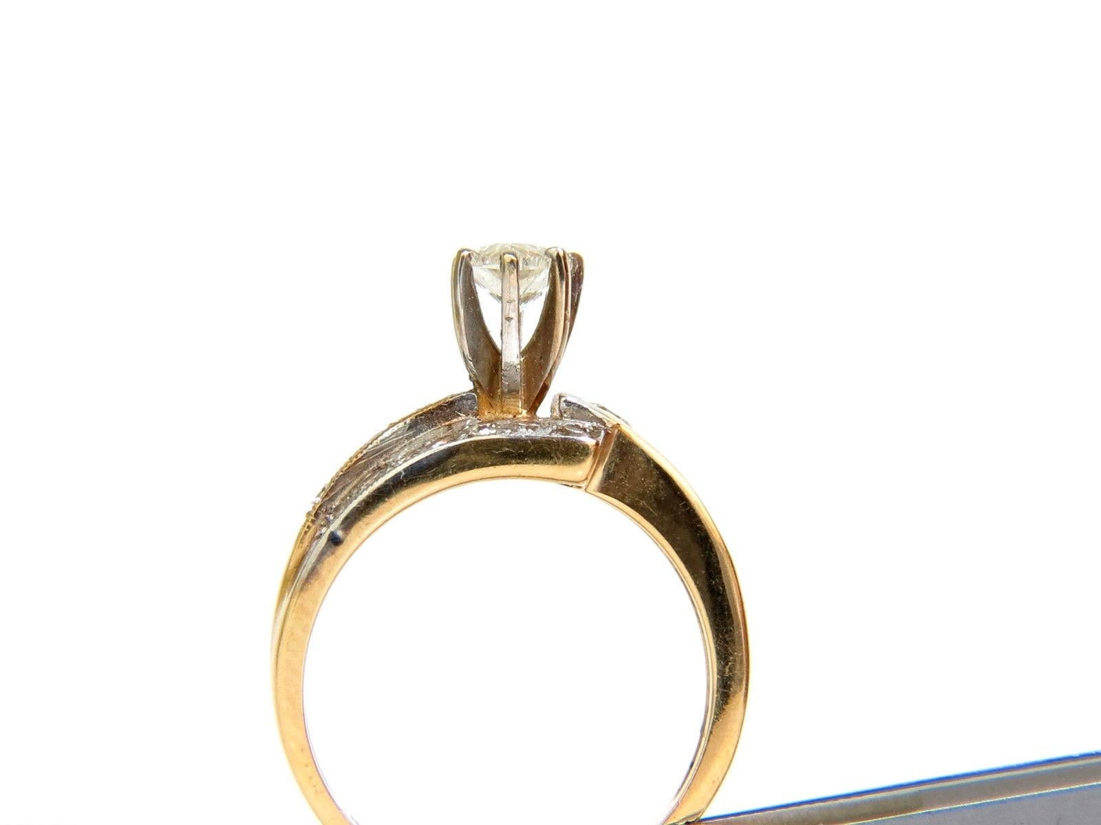 1.00 Carat Brilliant Pear Shape Diamond Ring 14 Karat Crossover Deco For Sale 1