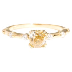 1.00 Carat Certified Cushion Cut Diamond Engagement Ring in 18 Carat Yellow Gold