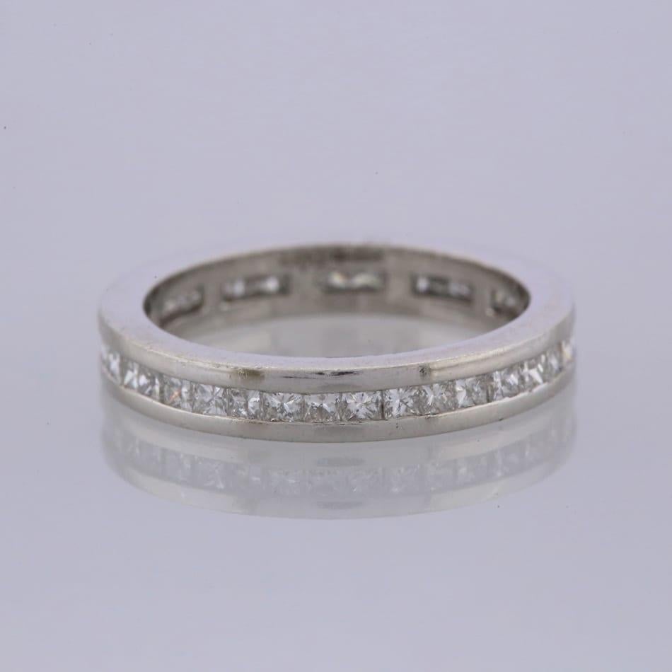 1.00 Carat Channel Set Princess Cut Diamond Full Eternity Ring Size M In Good Condition In London, GB