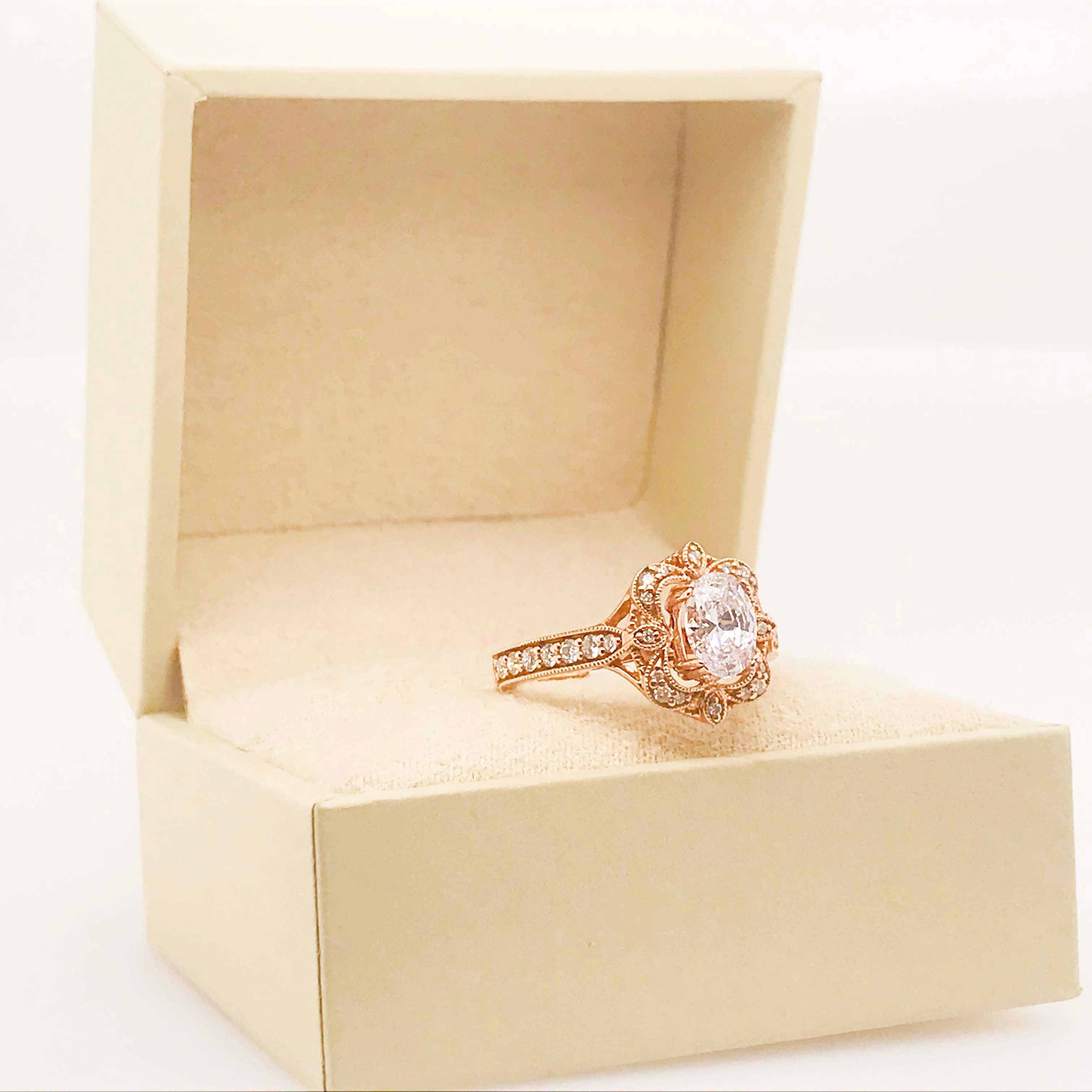 For Sale:  1.00 Carat D VS2 Oval Diamond Antique Vintage Engagement Ring, 1.30 Cttw 14