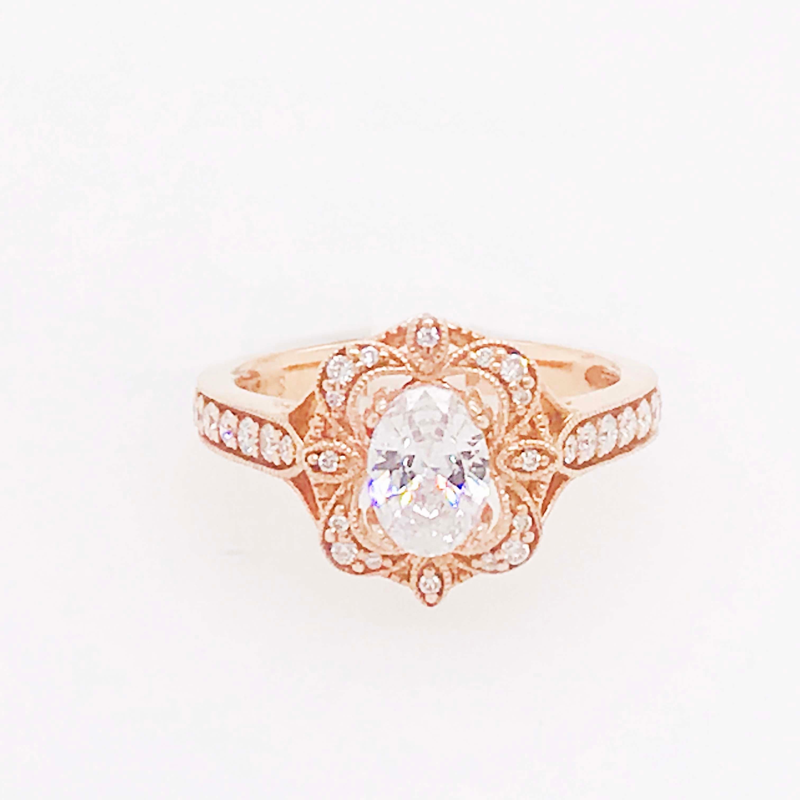 For Sale:  1.00 Carat D VS2 Oval Diamond Antique Vintage Engagement Ring, 1.30 Cttw 4