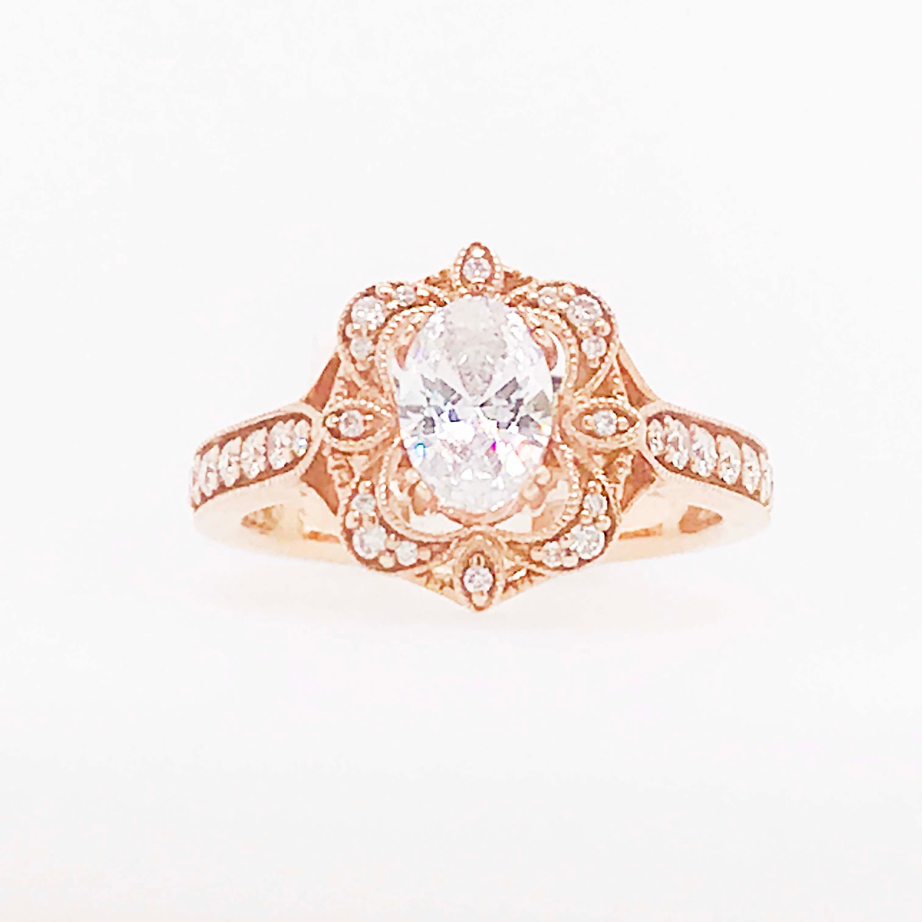 For Sale:  1.00 Carat D VS2 Oval Diamond Antique Vintage Engagement Ring, 1.30 Cttw 5