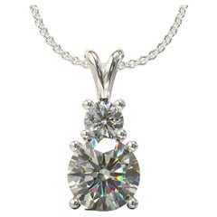 1.00 Carat Design Round Brilliant Diamond Necklace in Platinum