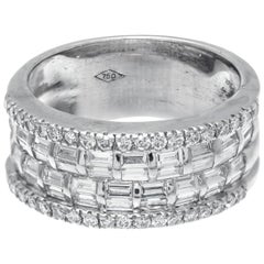 1.00 Carat Diamond 18 Karat White Gold Band Ring