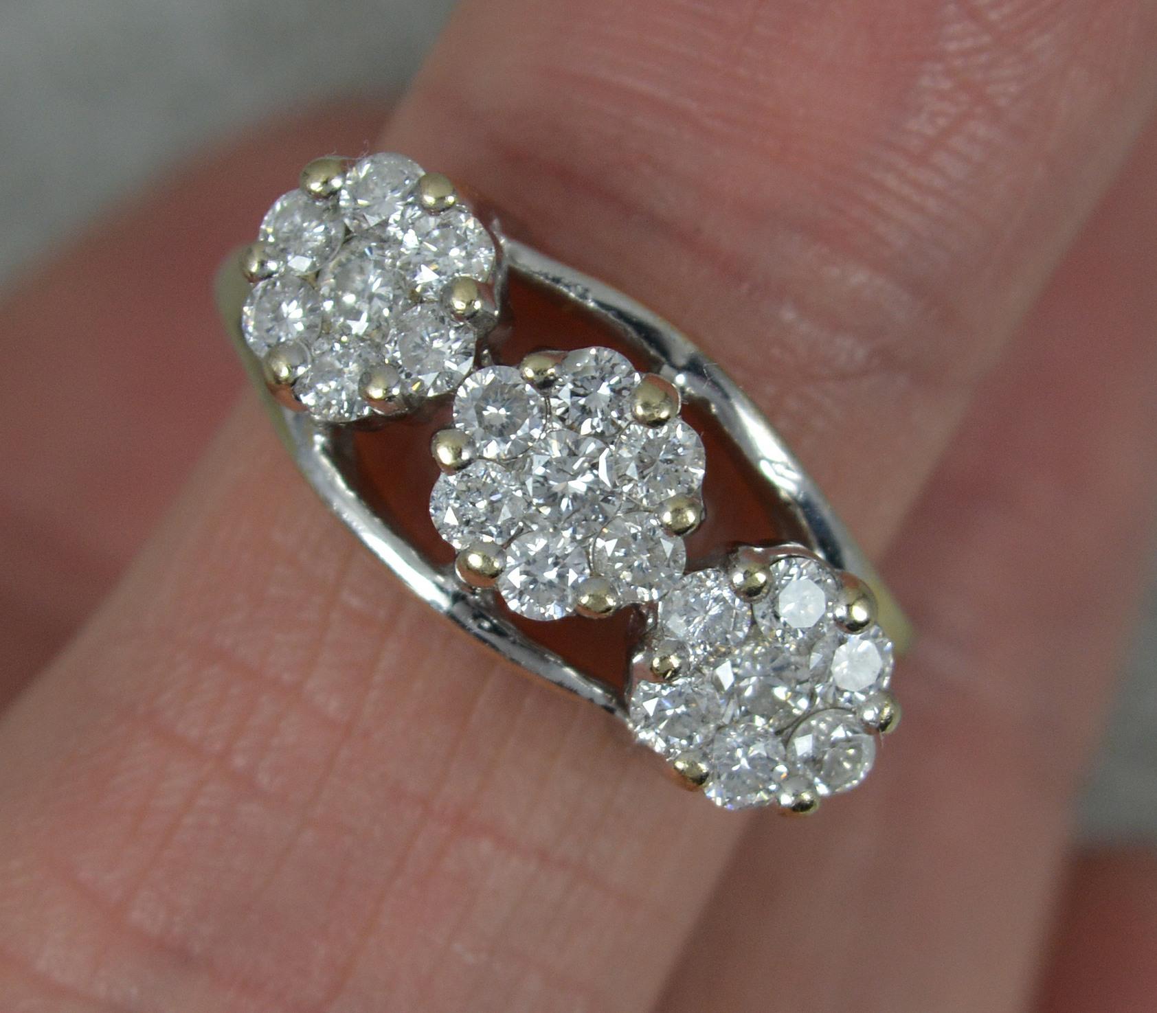 triple cluster diamond ring