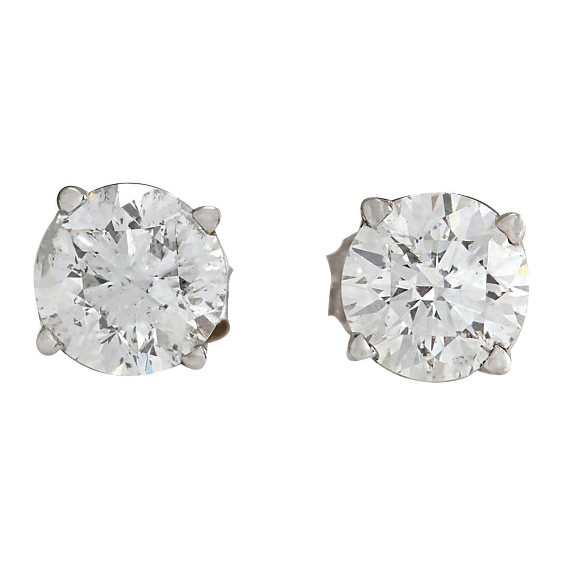 Elegant 1.00 Carat Natural Diamonds Stud Earrings In 14 Karat White Gold  For Sale