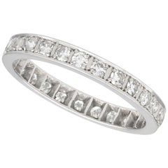 1.00 Carat Diamond and White Gold Full Eternity Ring, Circa 1990