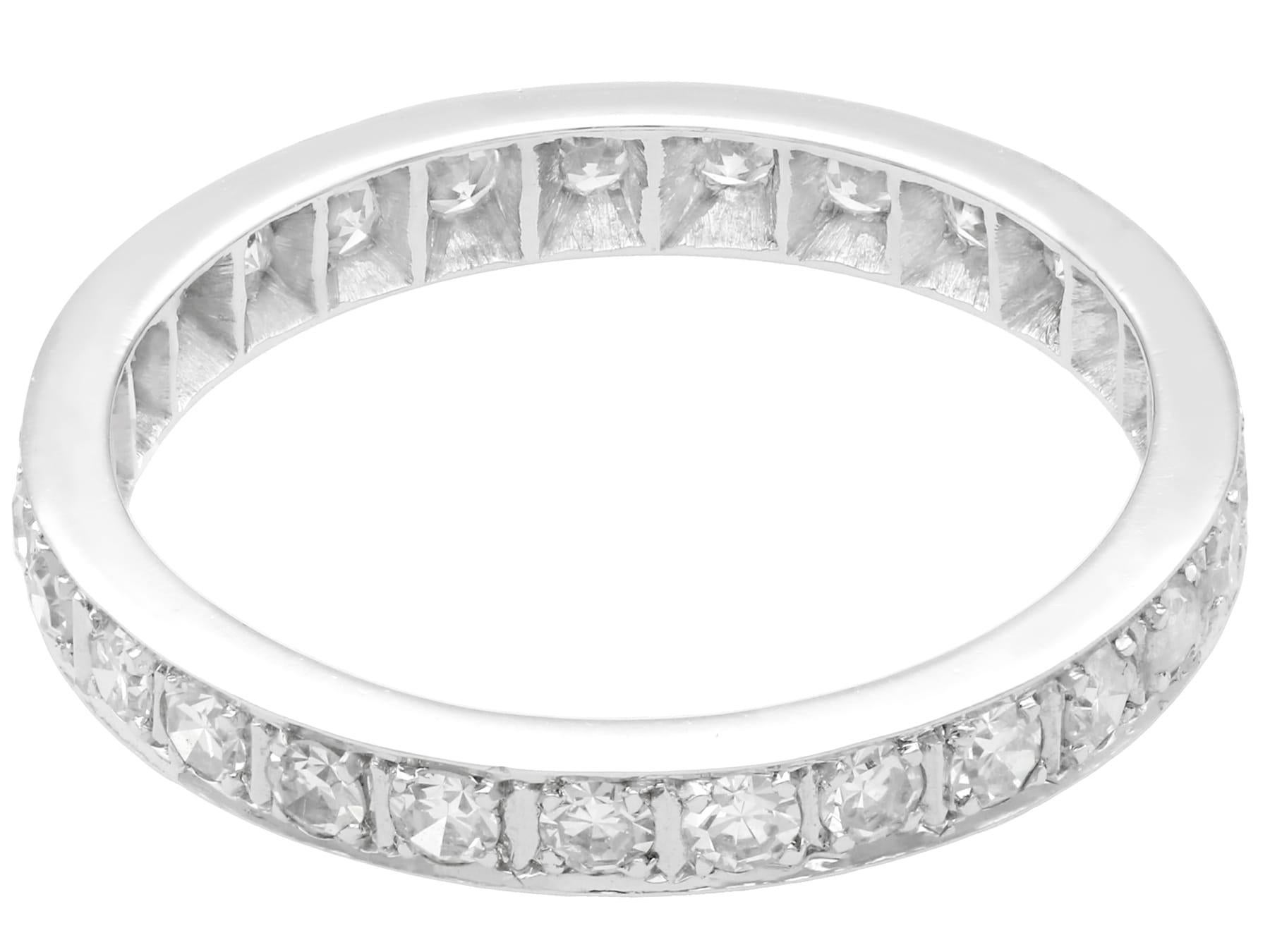Round Cut 1.00 Carat Diamond and White Gold Full Eternity Ring For Sale