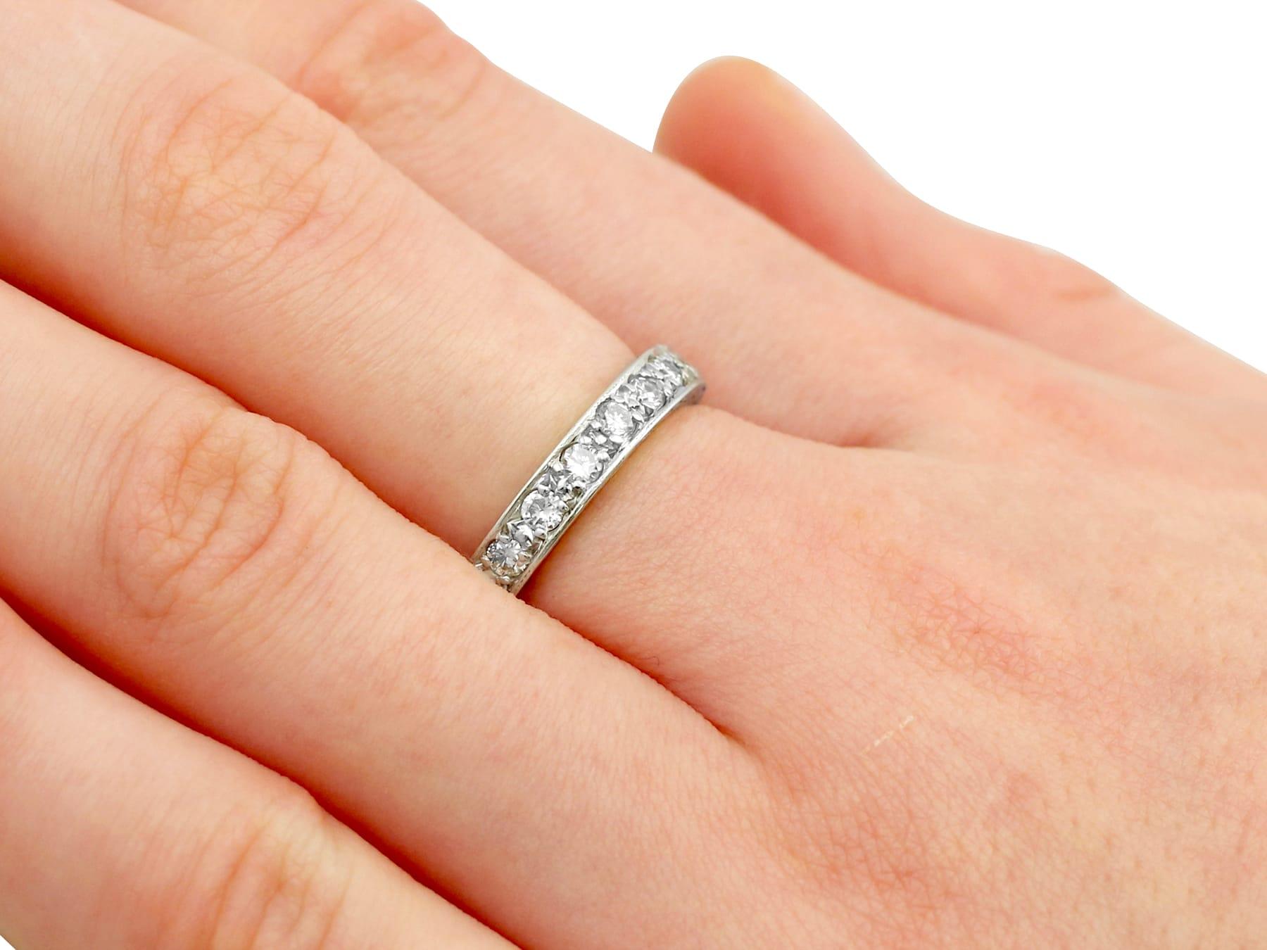1.00 Carat Diamond and White Gold Full Eternity Ring For Sale 1