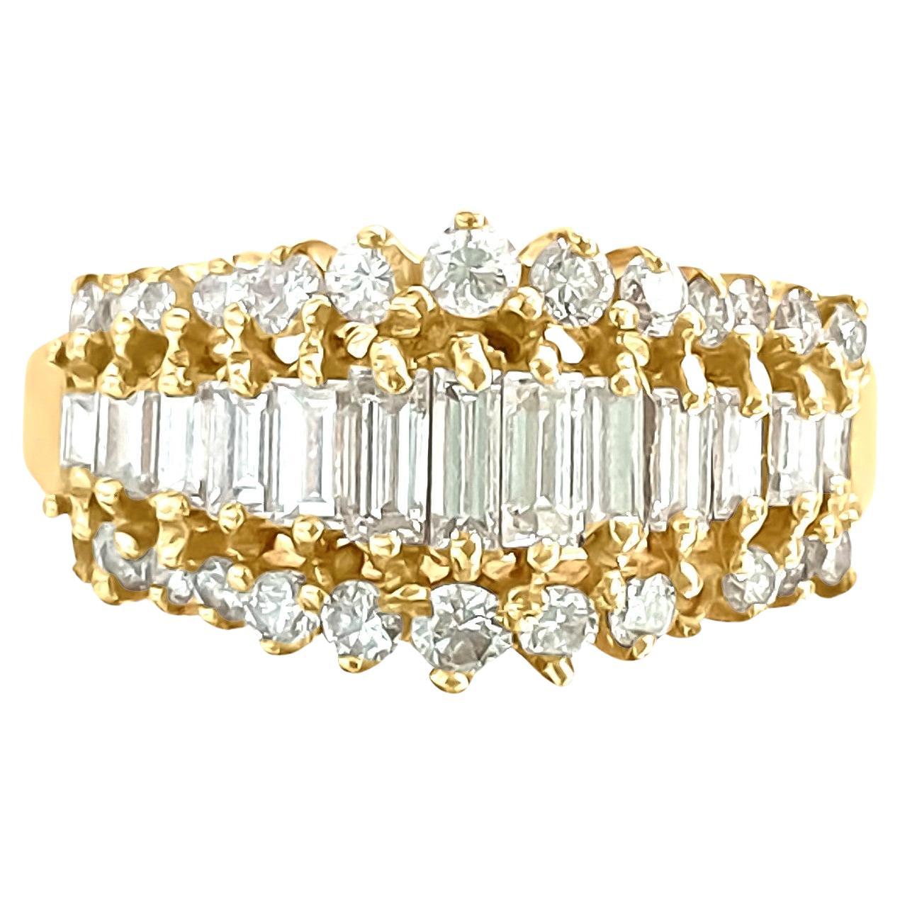Bague de fiançailles en or jaune et diamant de 1,00 carat en vente