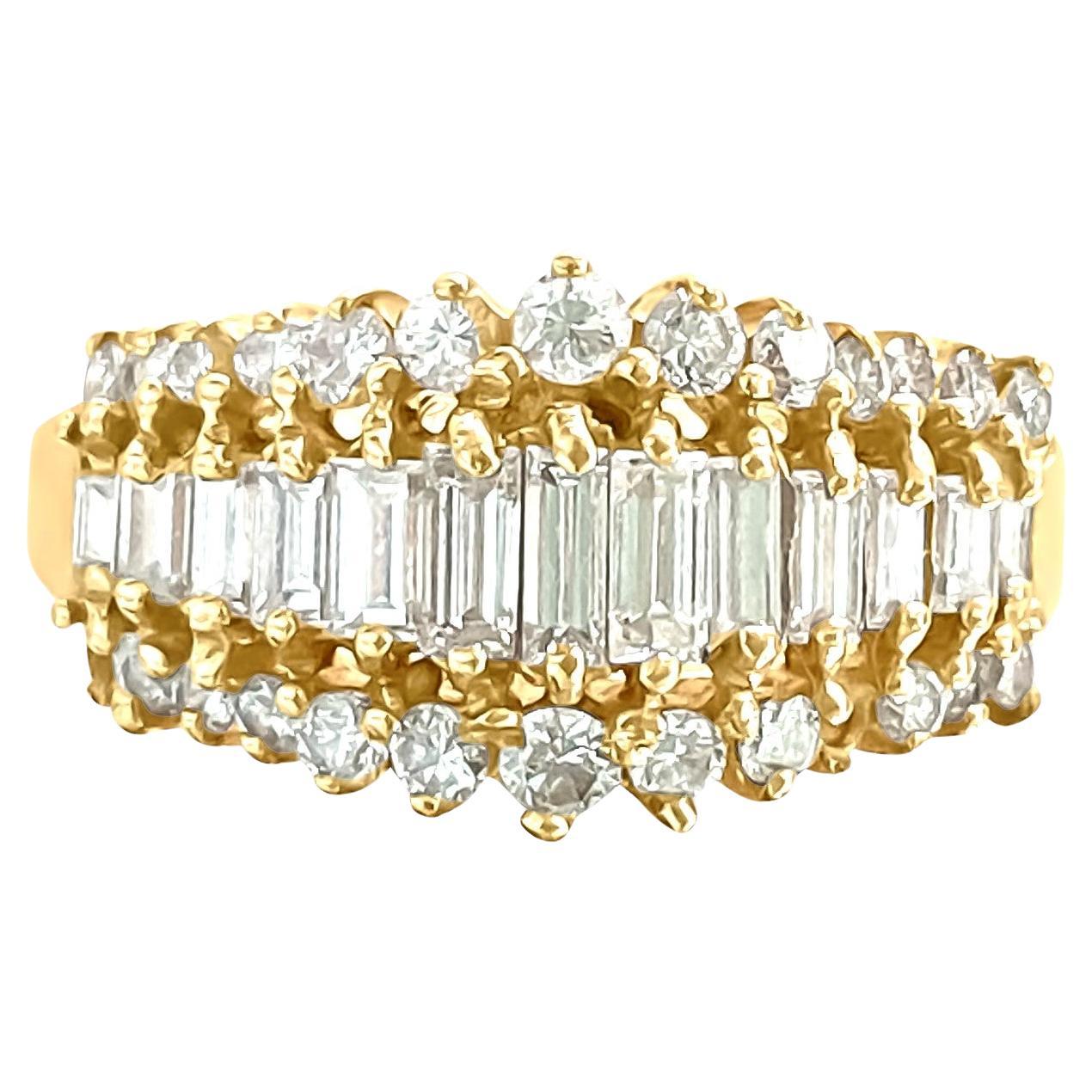 1,00 Karat Diamant und Gelbgold Verlobungsring