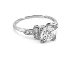 1.00 Carat Diamond Antique Engagement Ring Platinum