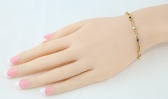 1.00 Carat Diamond and Blue Sapphire Gold Bracelet