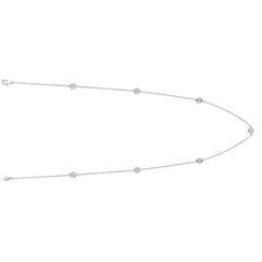 1.00 Carat Diamond Bezel Necklace G SI 14 Karat White Gold 15 Pointers