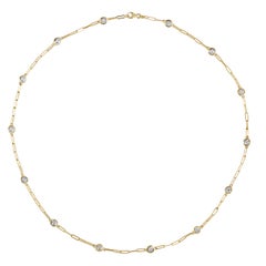 1.00 Carat Diamond by the Yard Paperclip Necklace NEW STYLE 14K Gold 18''