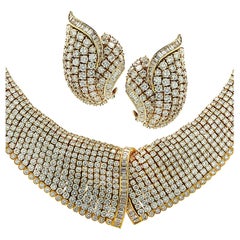 100 Carat Diamond Collar Necklace & Earring Set 