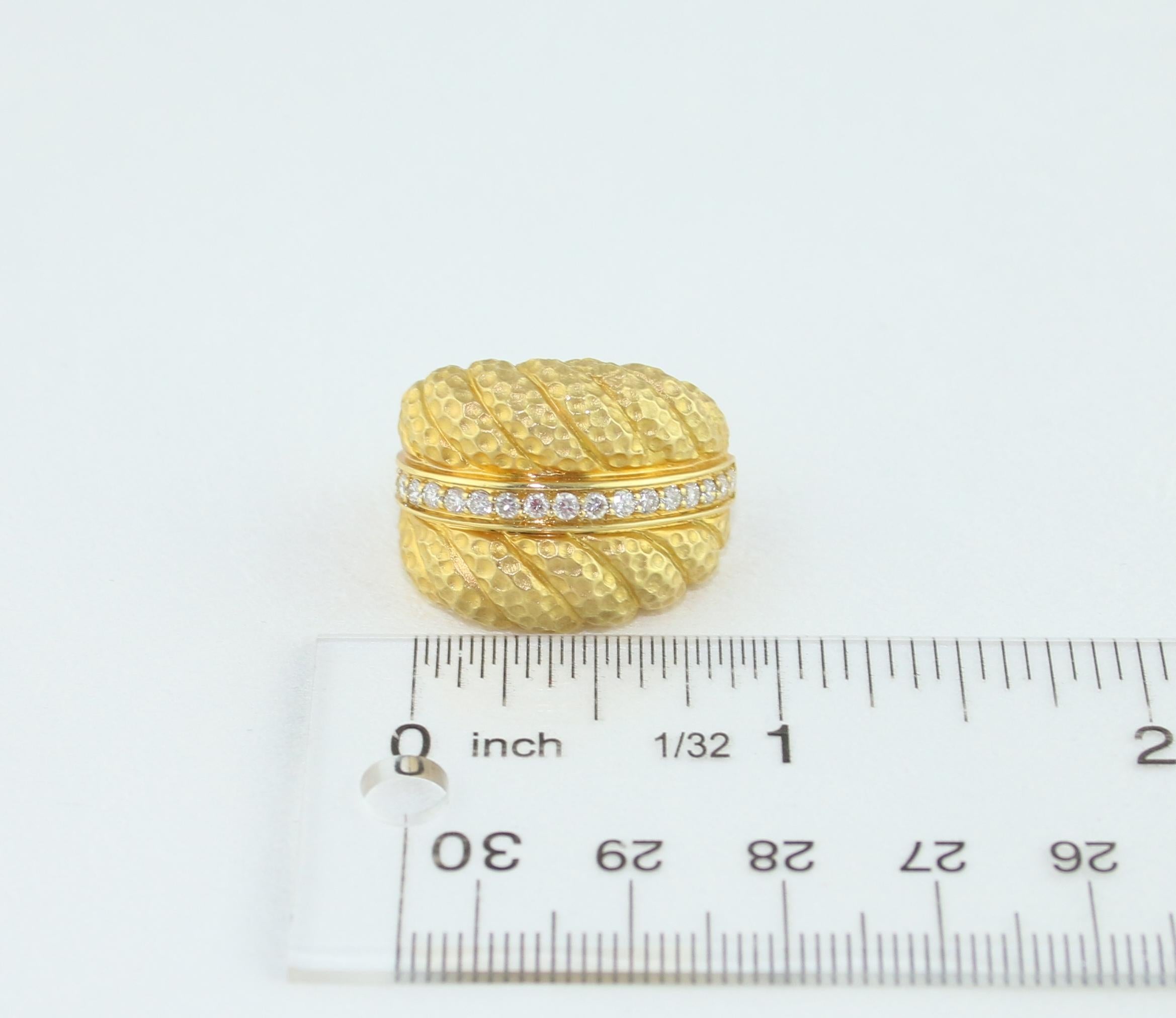 Round Cut 1.00 Carat Diamond Convertible Clip/Post Gold Earrings For Sale