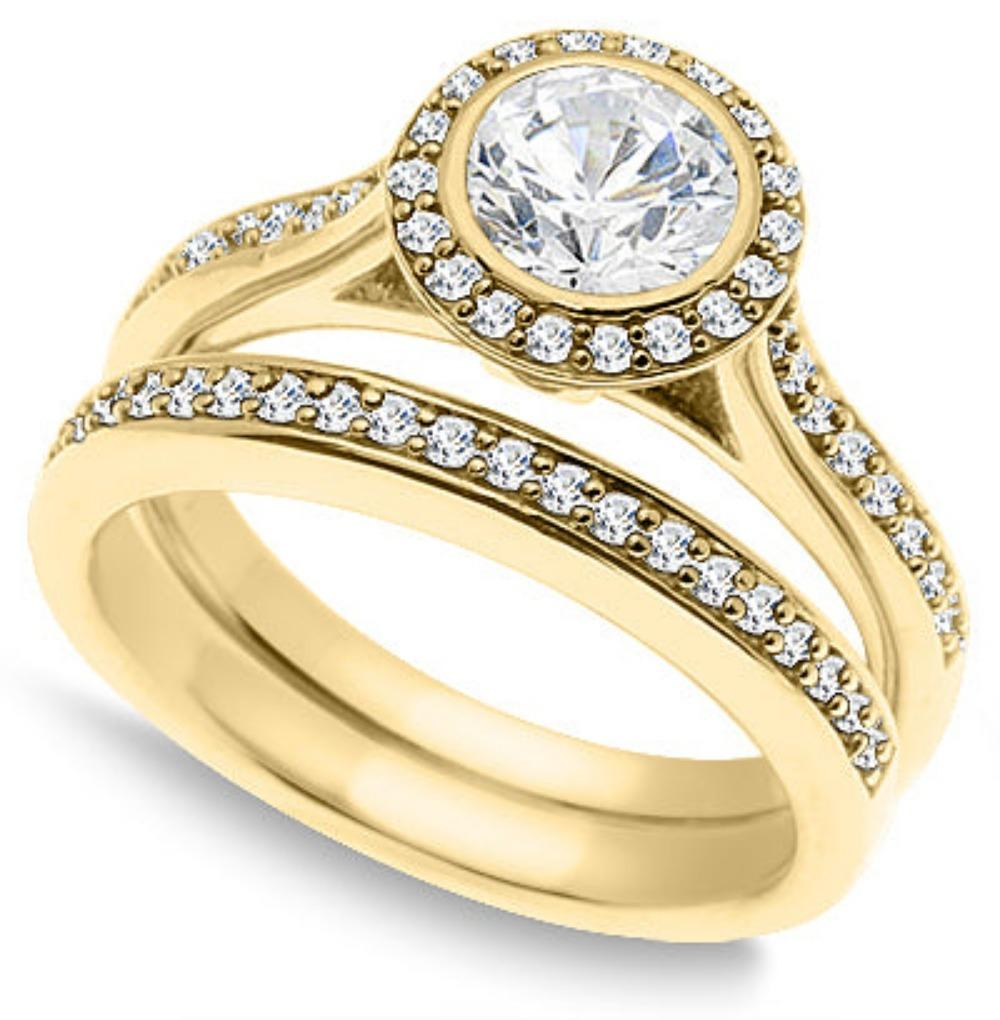 Im Angebot: 1,00 Karat Diamant-Verlobungsring-Set () 4
