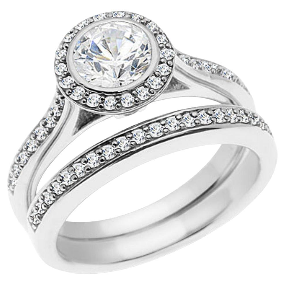 Im Angebot: 1,00 Karat Diamant-Verlobungsring-Set ()