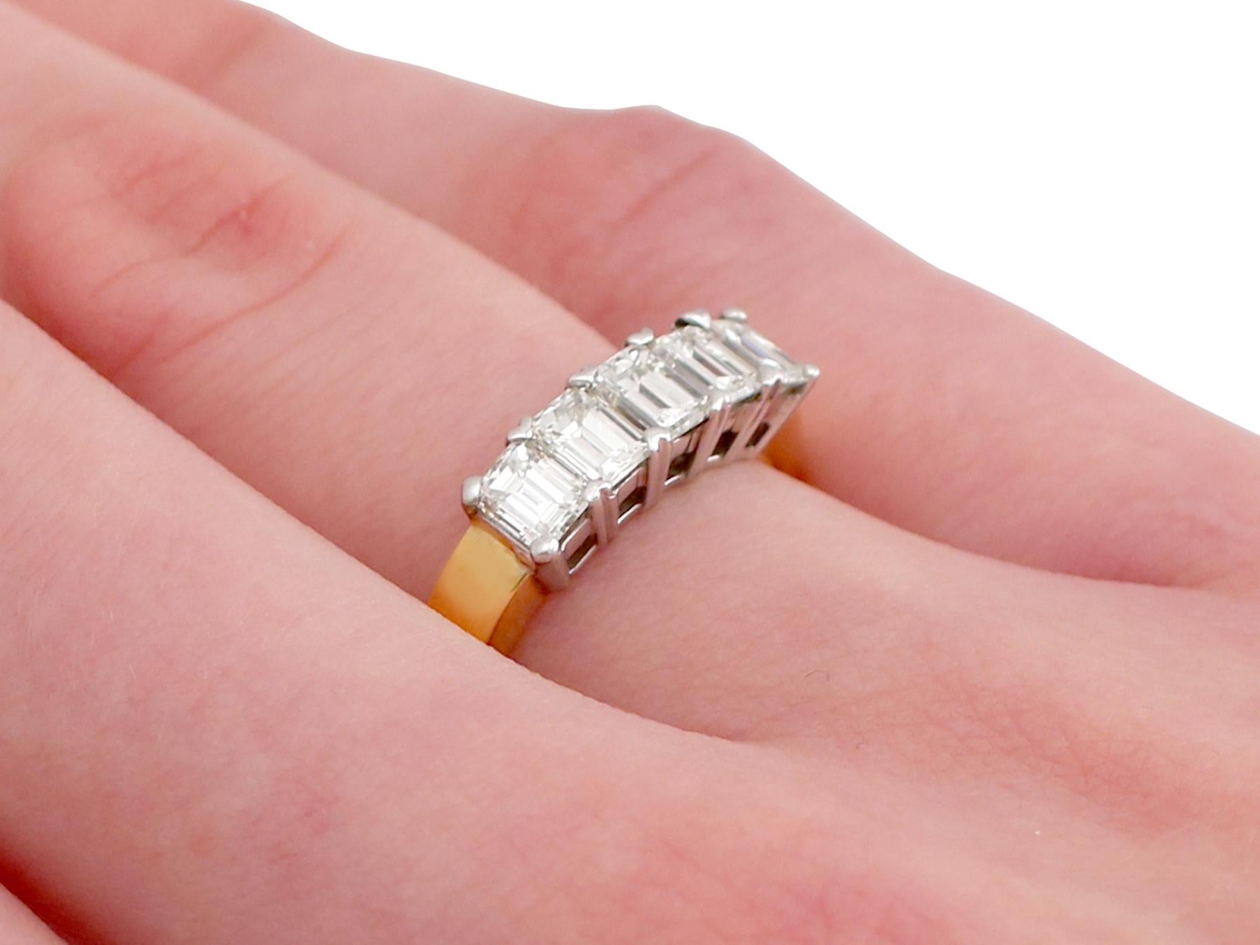 1.00 Carat Diamond Five-Stone Yellow Gold Half Eternity Ring 2