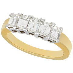 1.00 Carat Diamond Five-Stone Yellow Gold Half Eternity Ring
