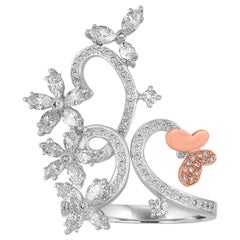 Anillo Rama Flor Oro Diamante 1.00 Quilates