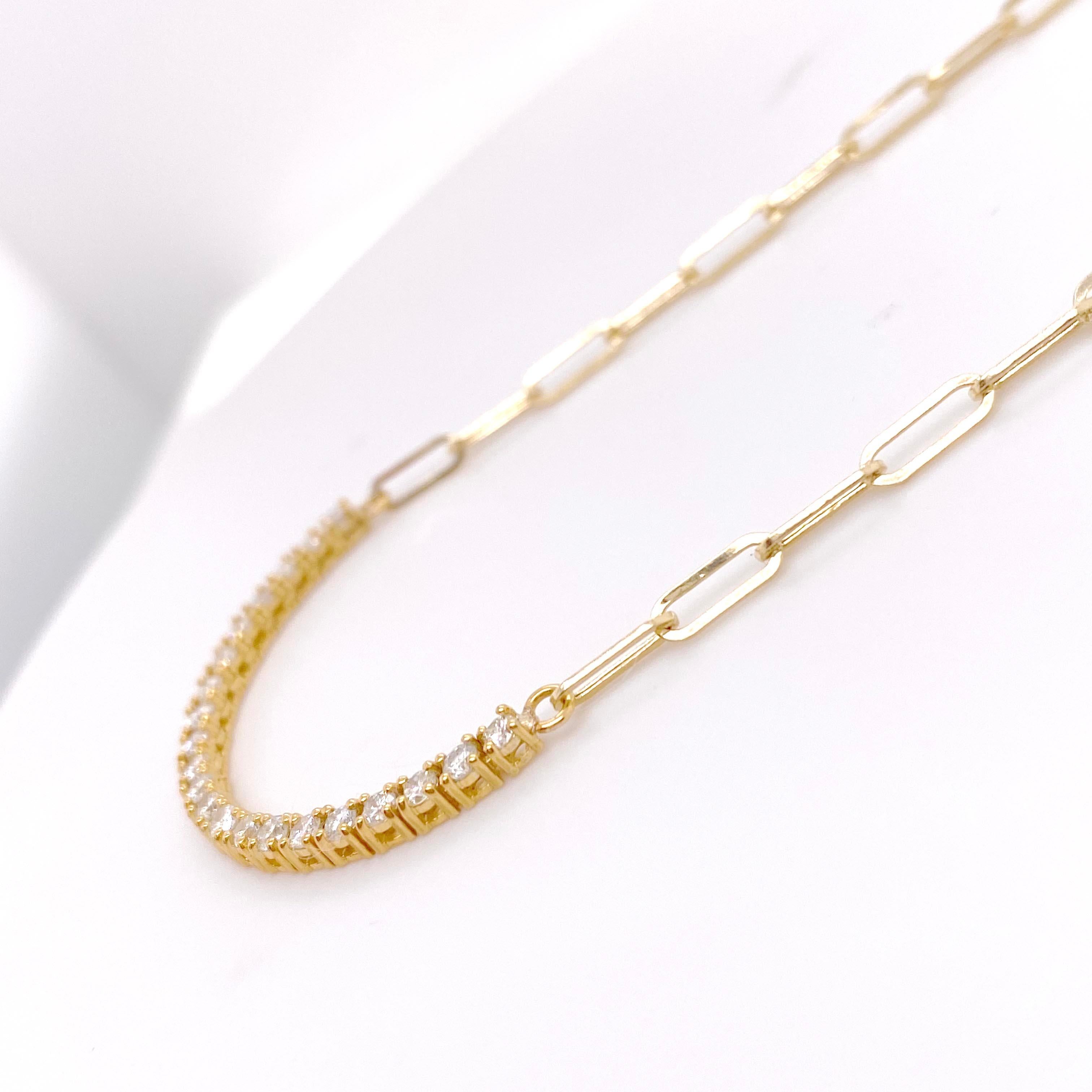 paperclip necklace with diamonds