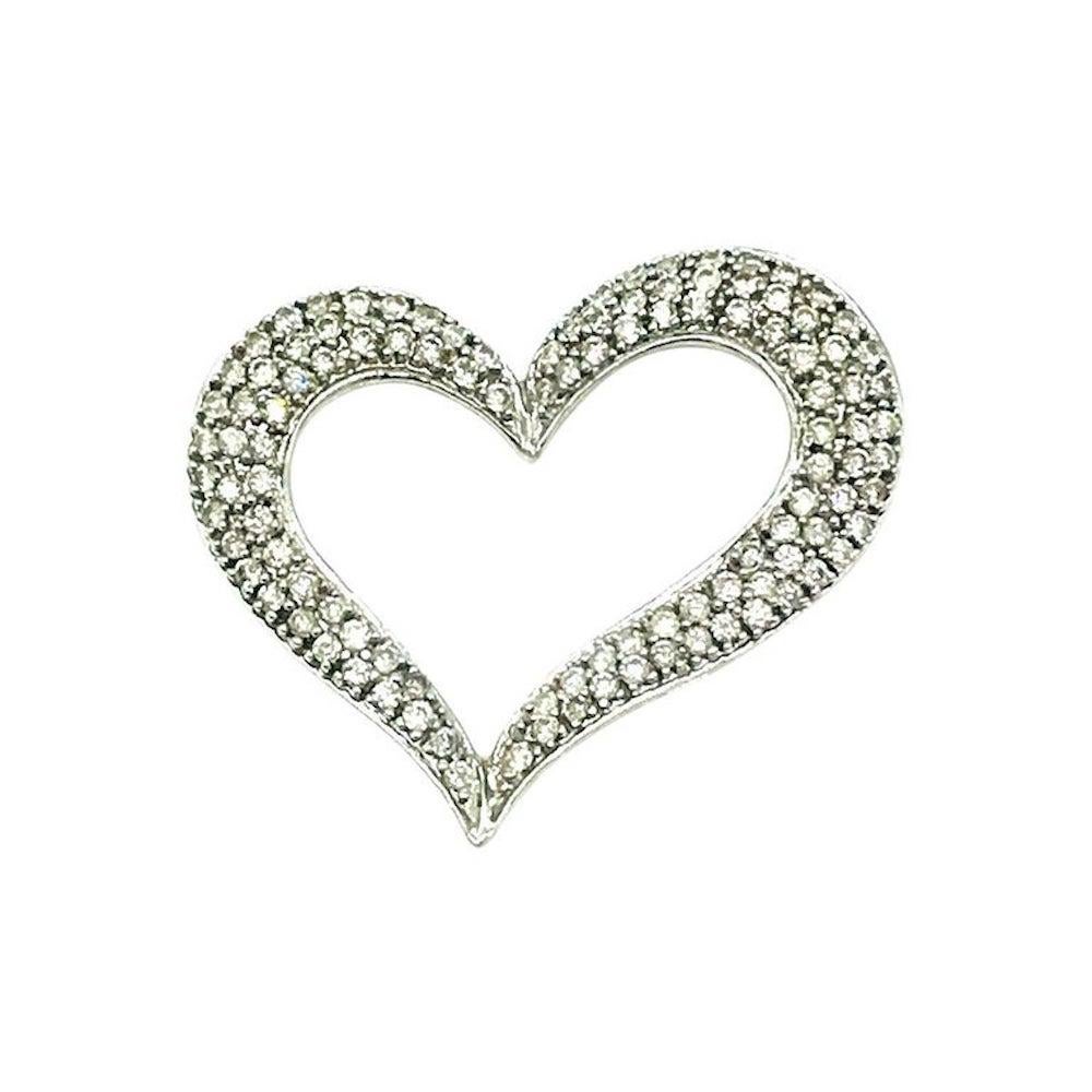 Contemporary 1.00 Carat Diamond Pave Heart Pendant 14 Karat Gold