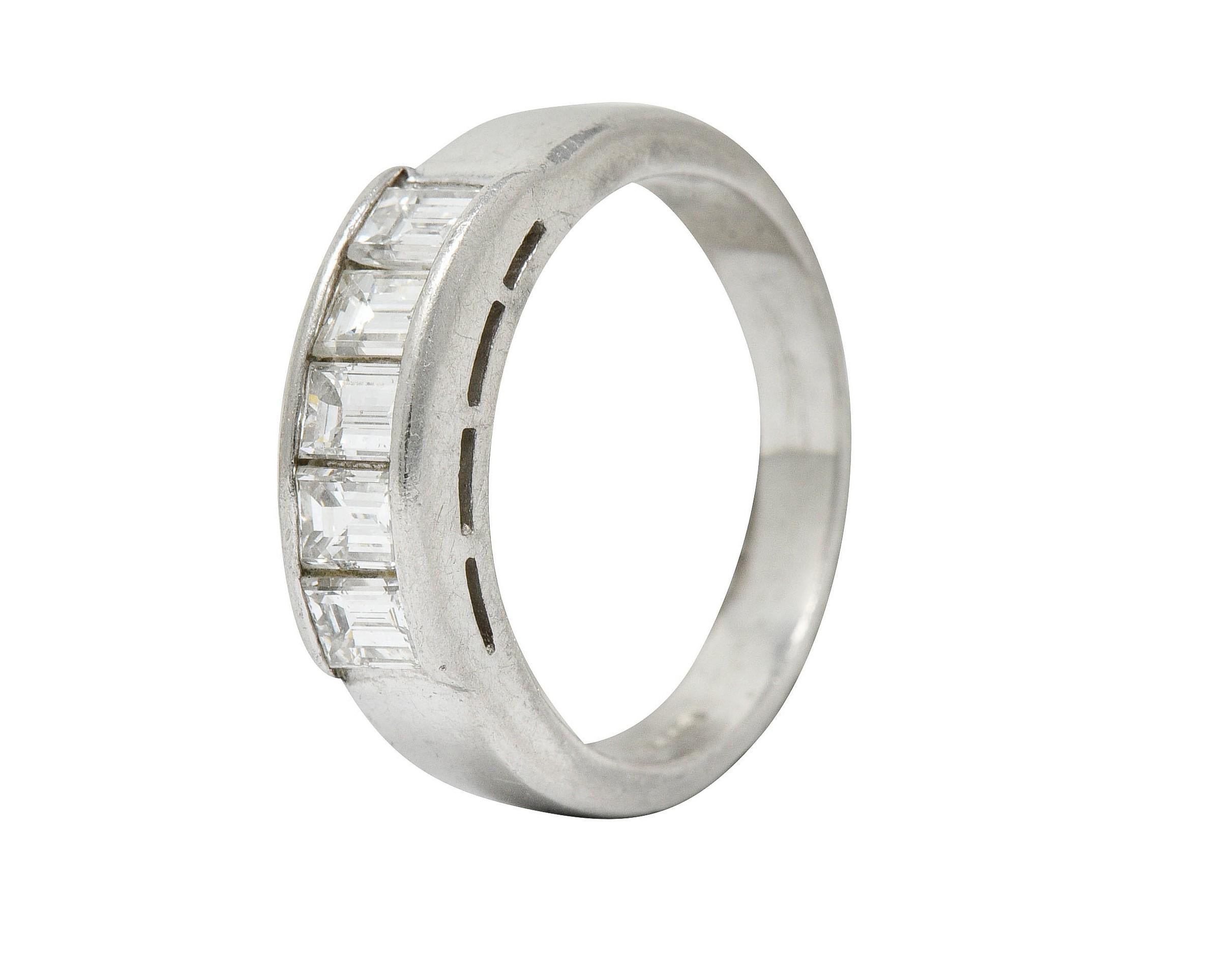 1.00 Carat Diamond Platinum Channel Band Ring 4