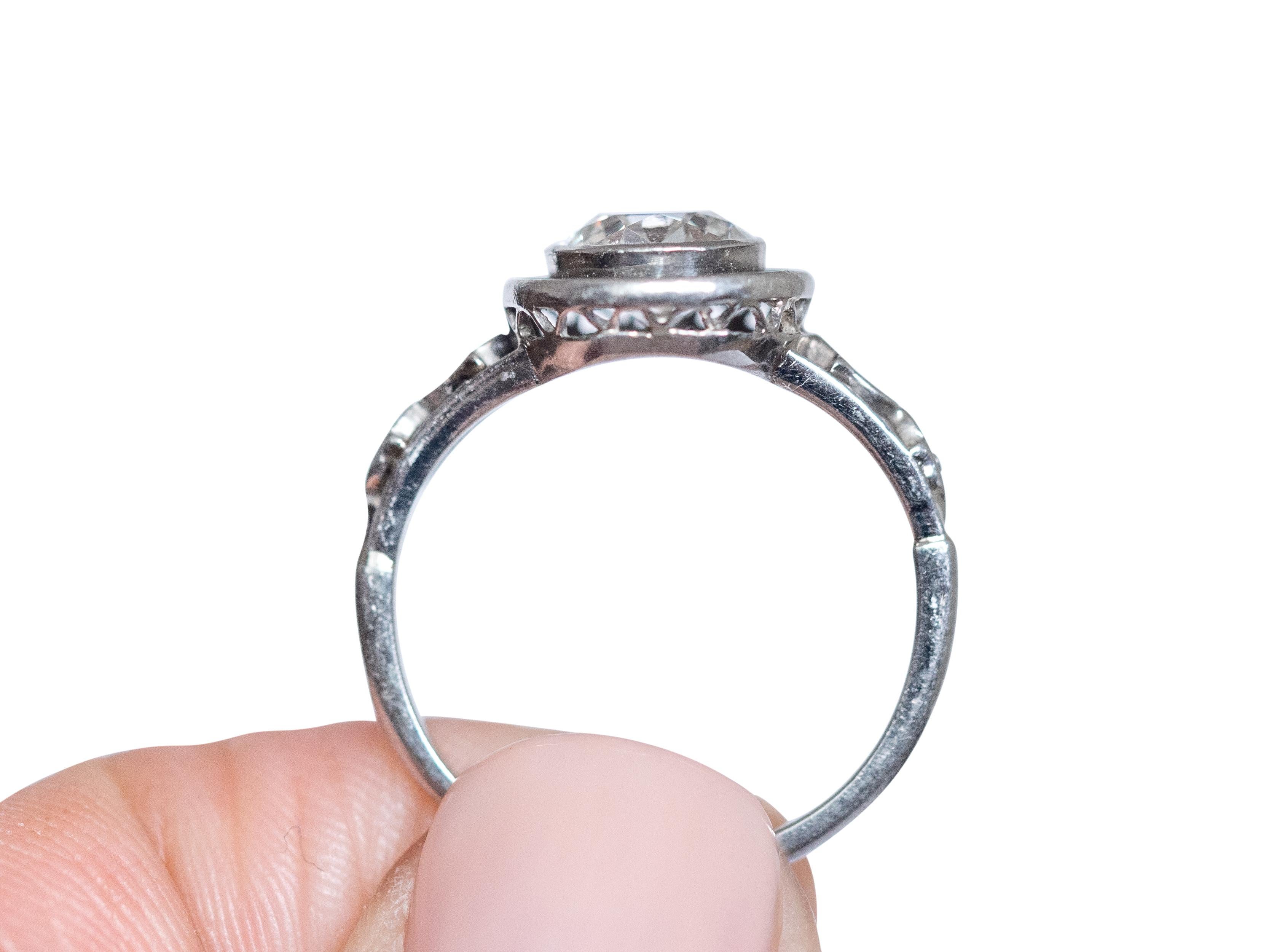 1.00 Carat Diamond Platinum Engagement Ring In Good Condition For Sale In Atlanta, GA