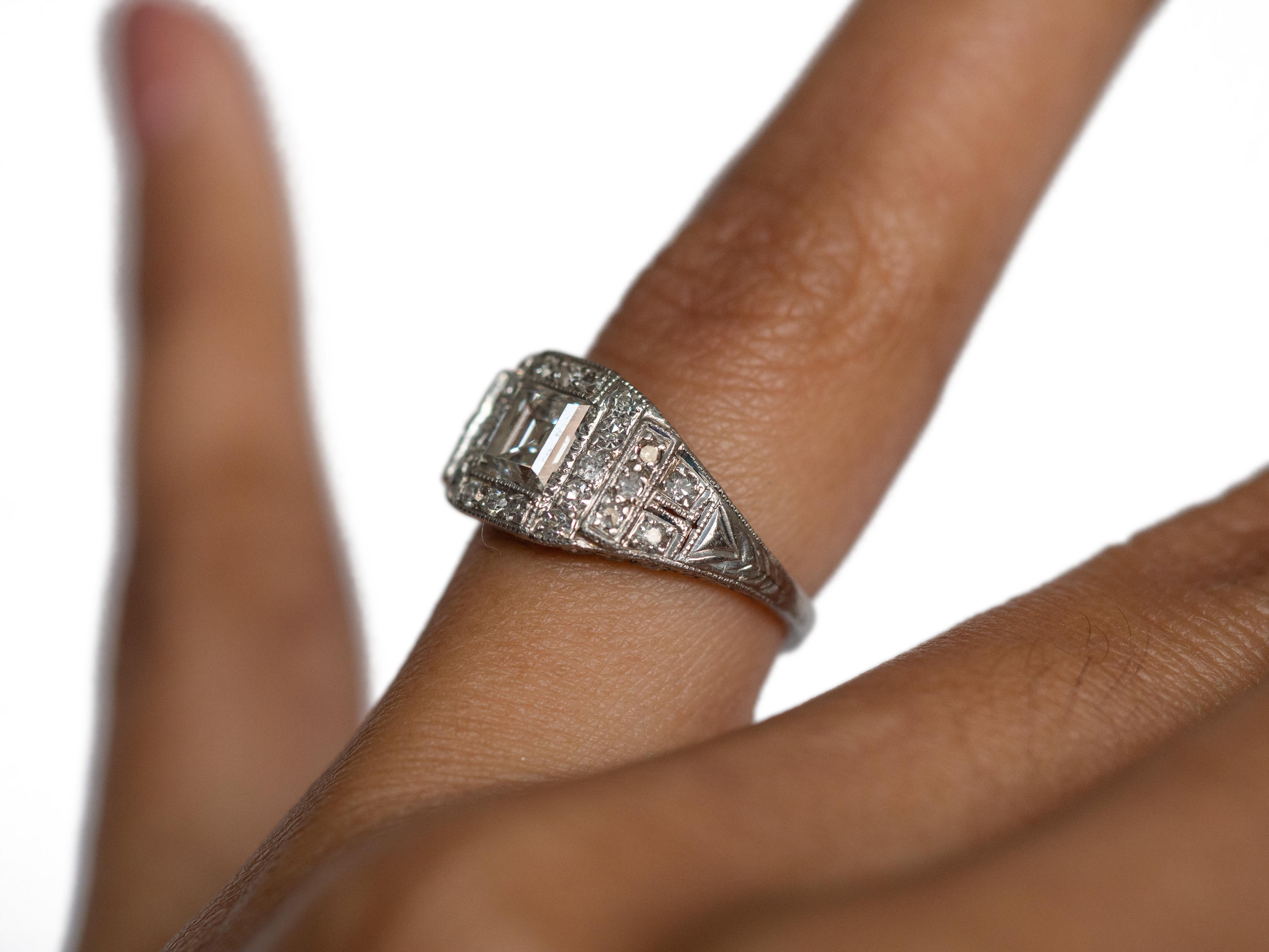 1.00 Carat Diamond Platinum Engagement Ring In Good Condition For Sale In Hicksville, NY