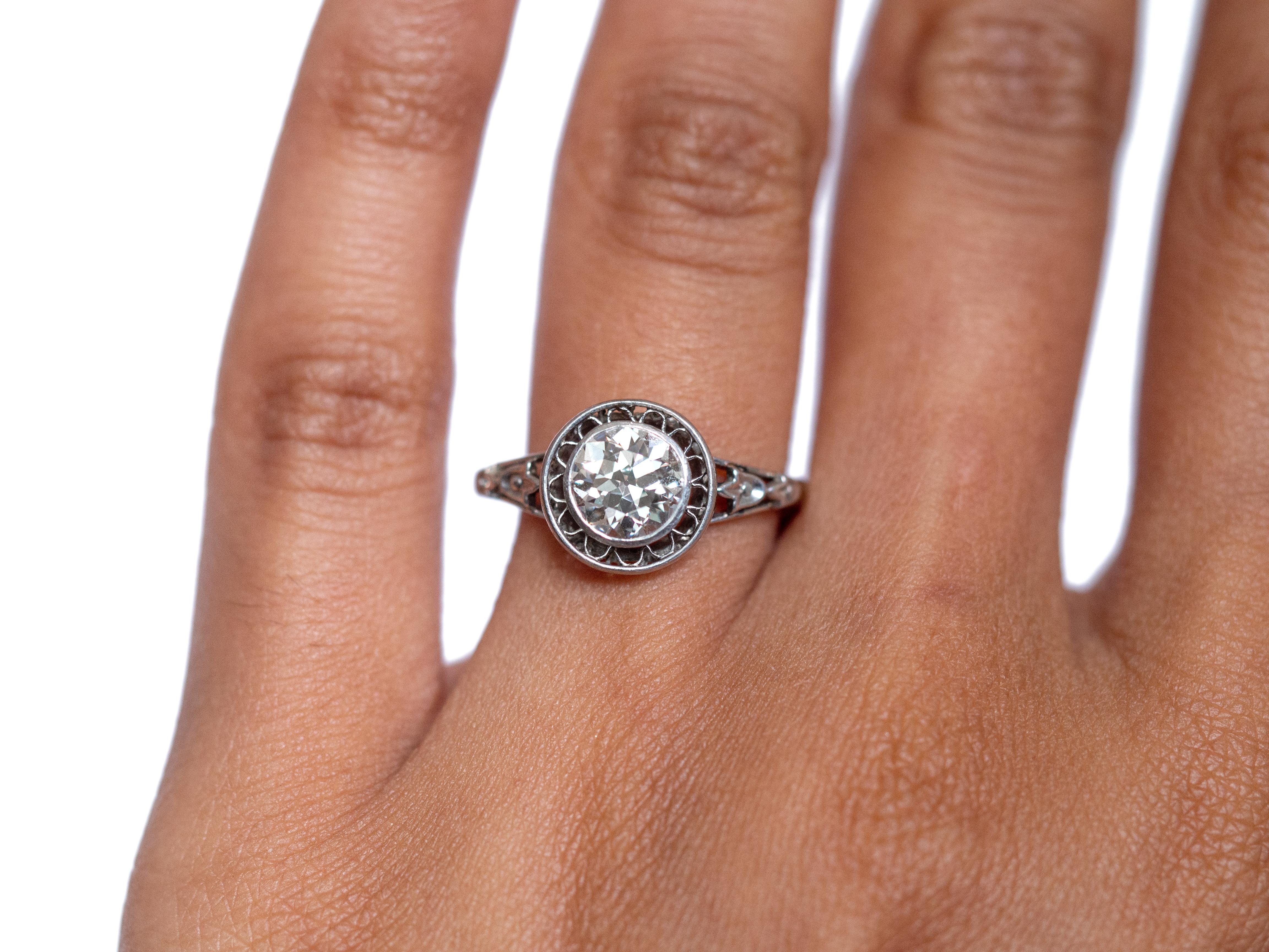 Women's or Men's 1.00 Carat Diamond Platinum Engagement Ring For Sale