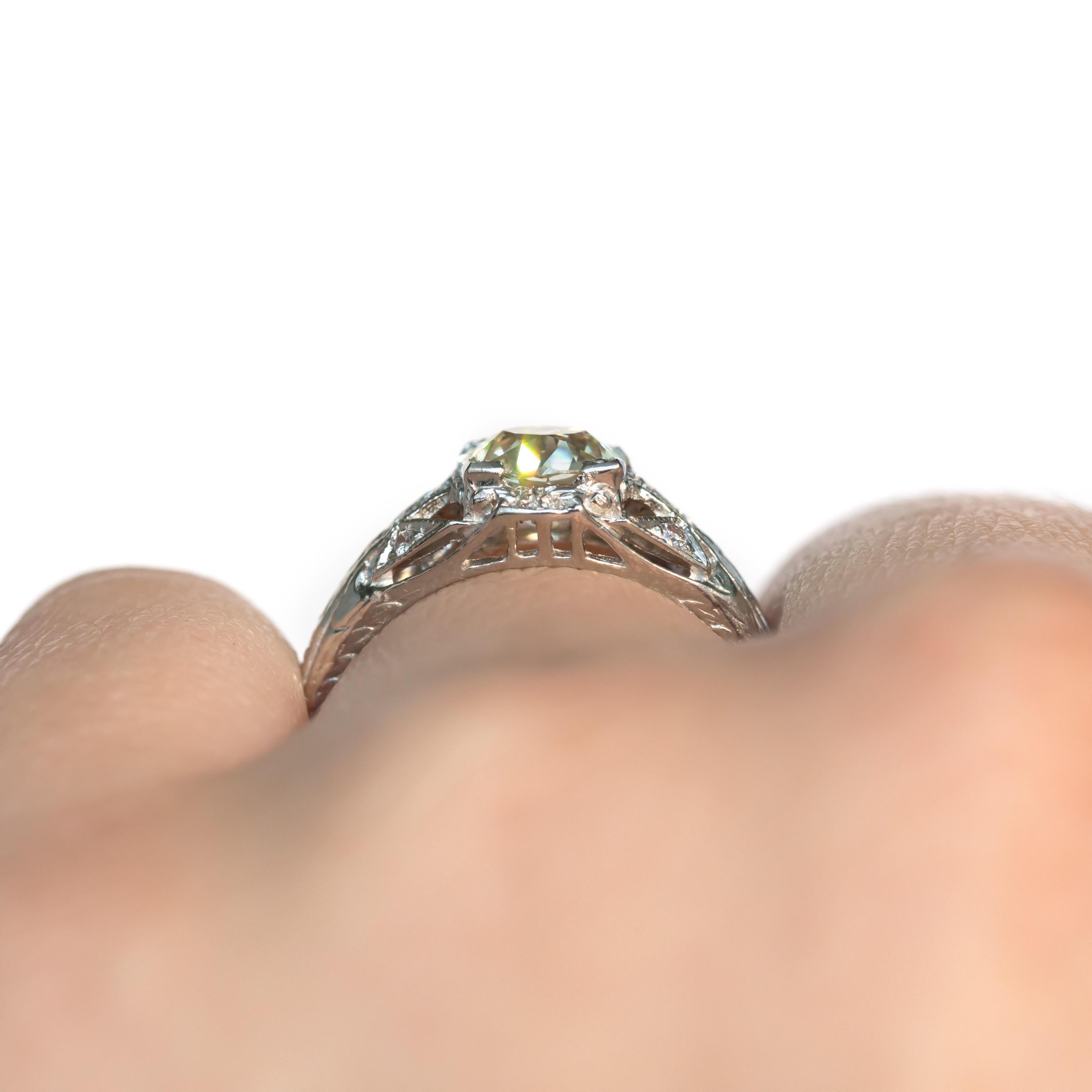 1.00 Carat Diamond Platinum Engagement Ring For Sale 3