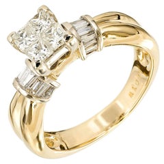 Used 1.00 Carat Diamond Princess Cut Gold Engagement Ring