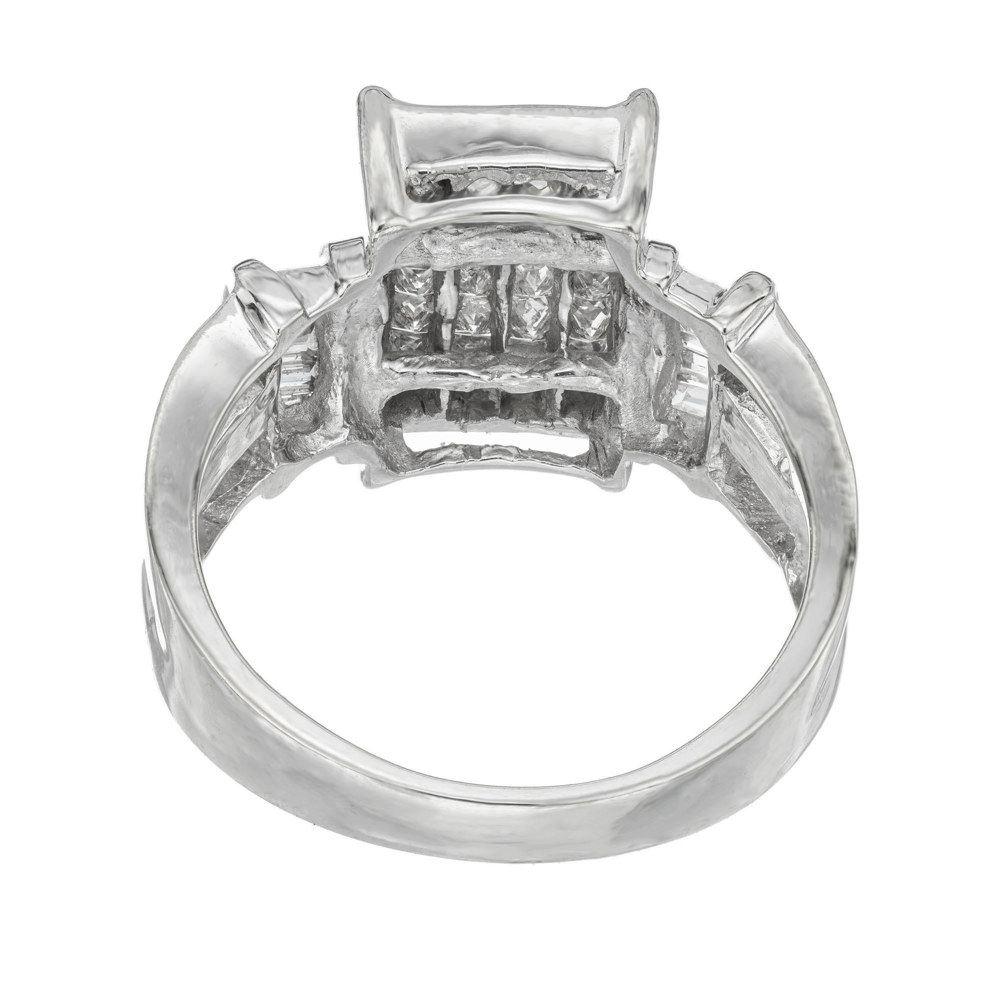 rectangle engagement ring gold