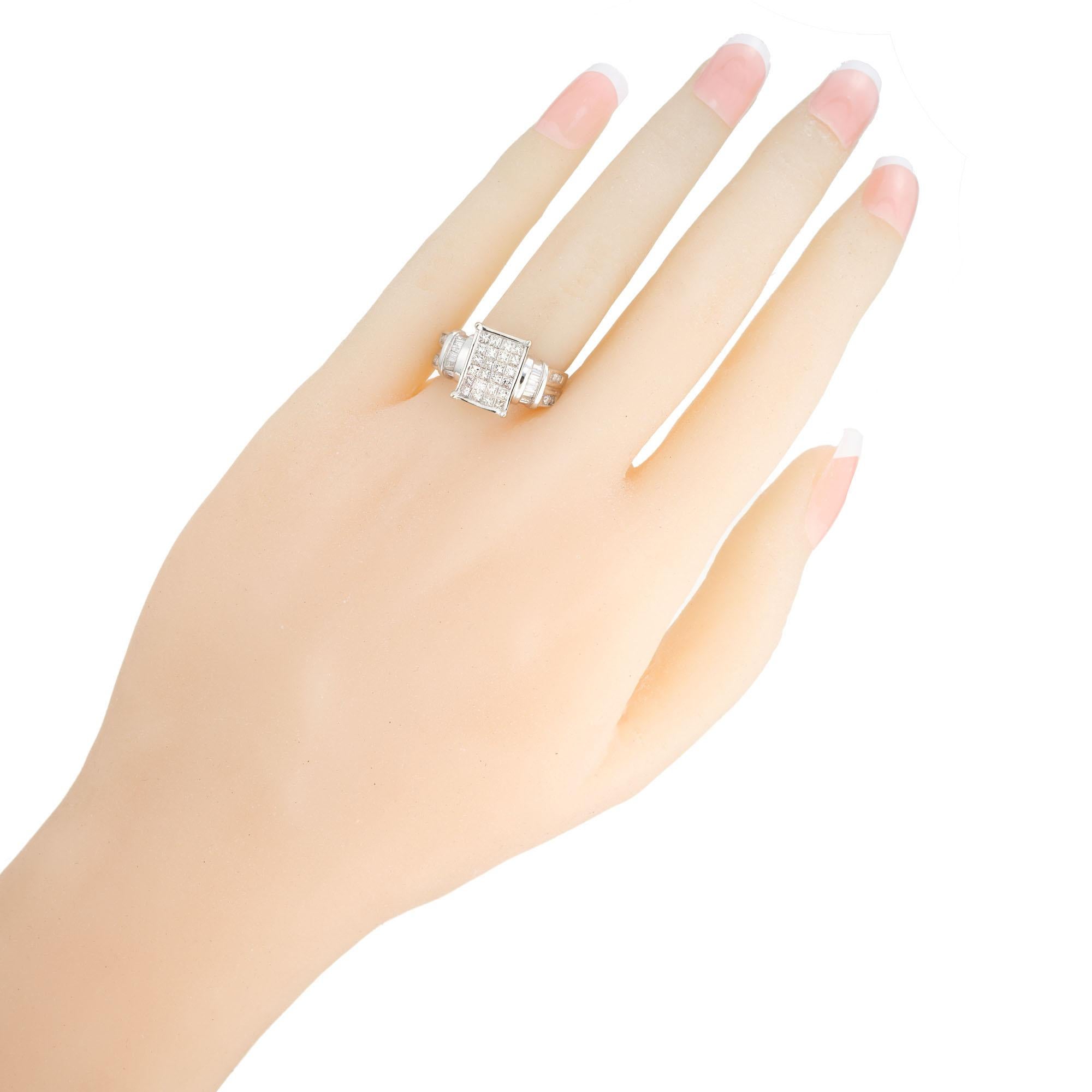 1,00 Karat Diamant Rechteckiger Weißgold Diamant Verlobungsring im Angebot 1
