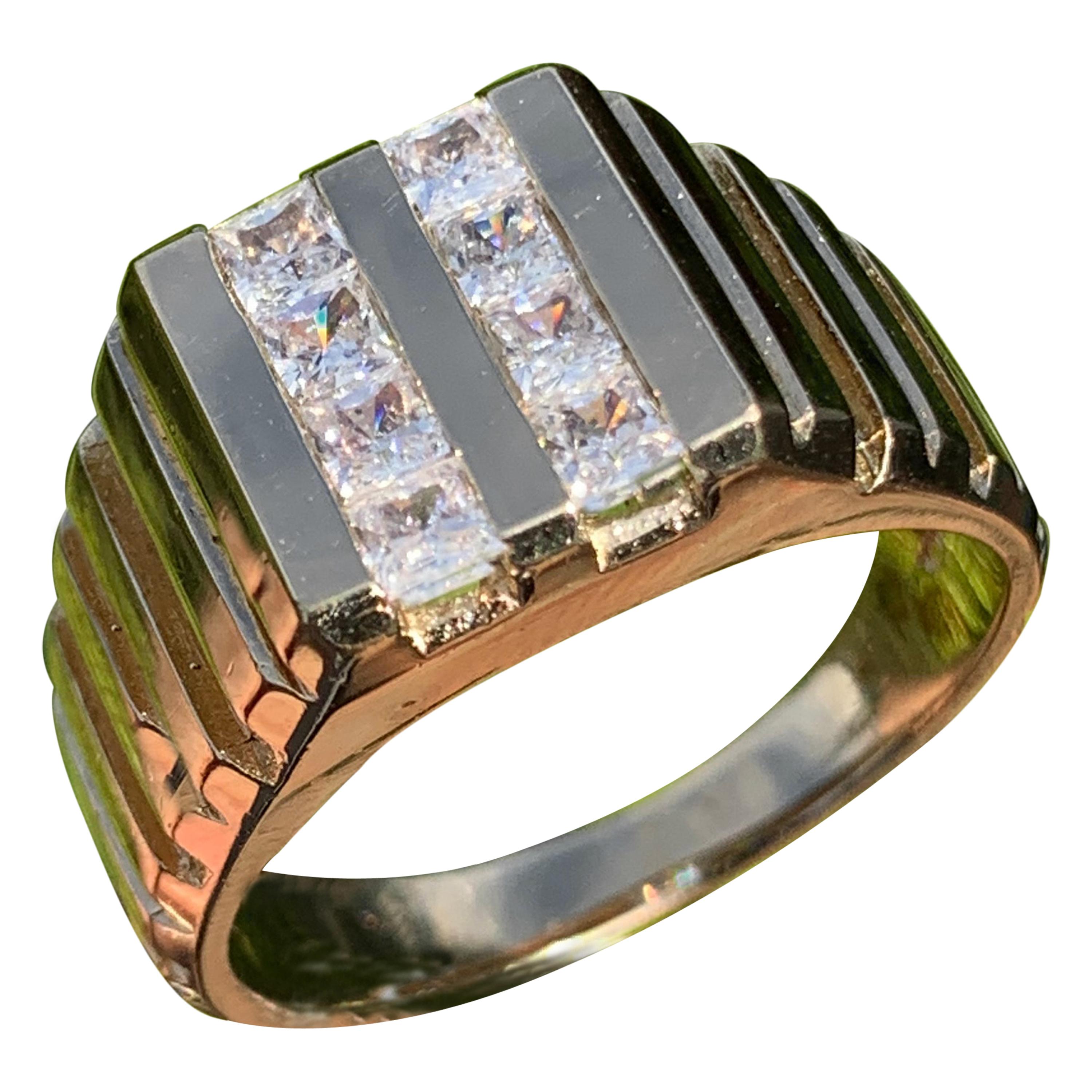 1.00 Carat Diamond Ring/Band, 10 Karat, 1980s Ben Dannie Original Design For Sale
