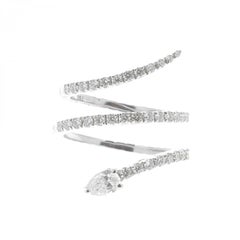 1.00 Carat Diamond Snake Ring Snake 18 Karat Gold Ring Fashion Diamond Ring