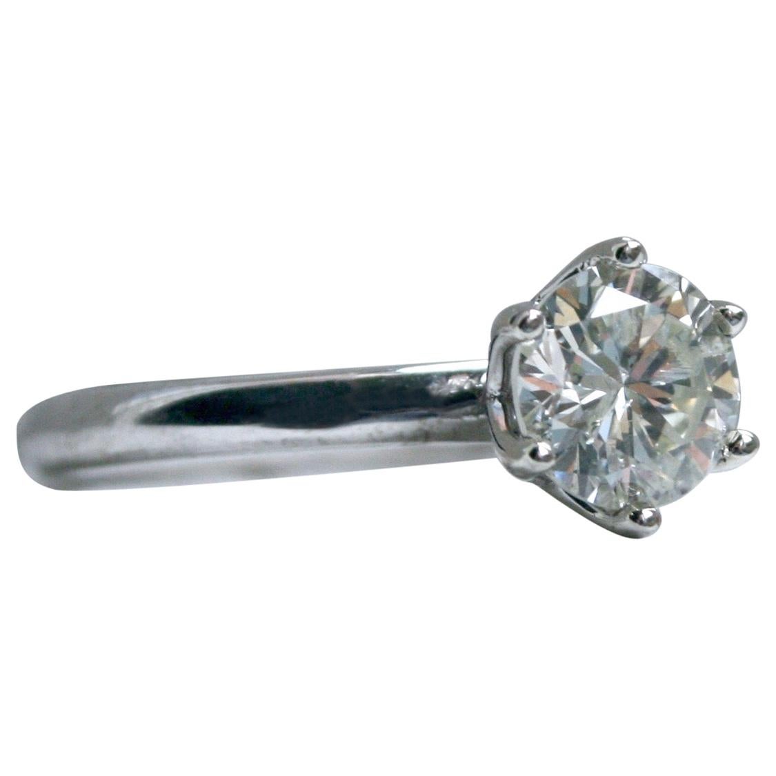 Leo Diamond Princess Cut Solitaire Ring 1.00 Carat G SI2 14 Karat White