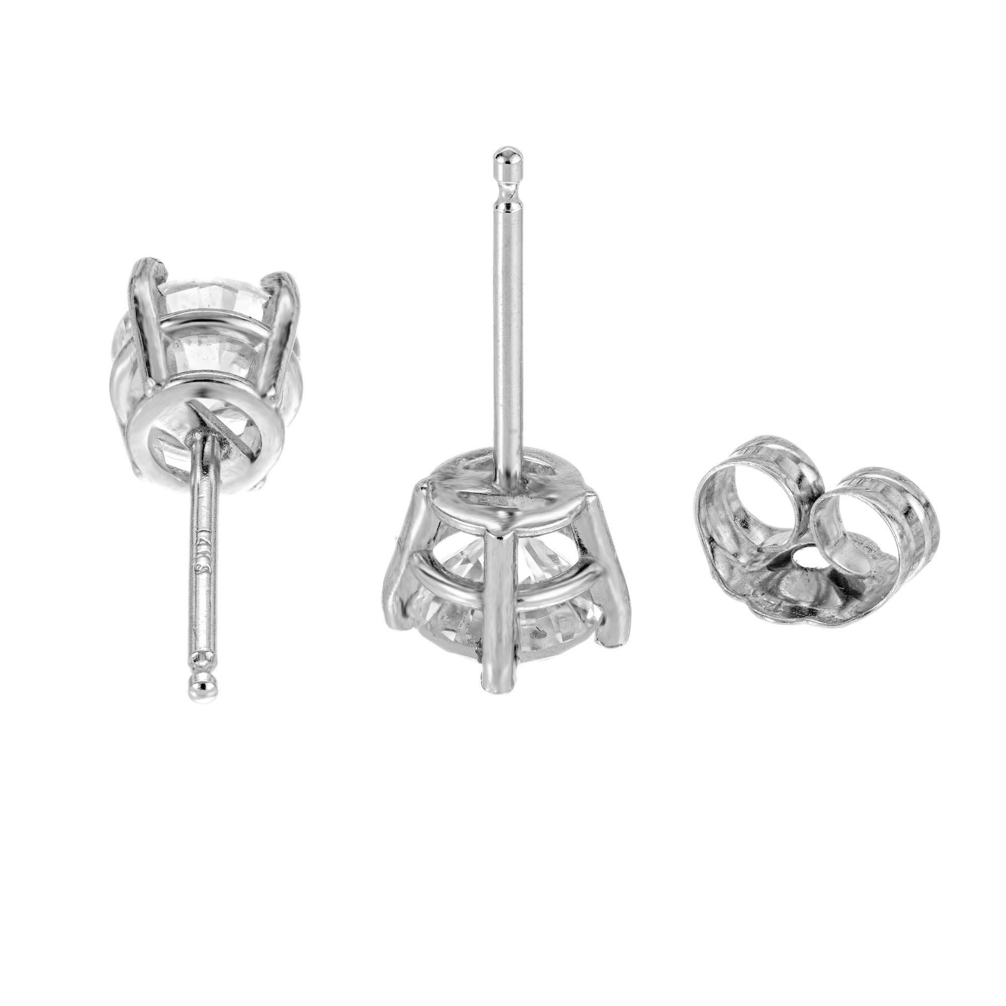 Women's or Men's 1.00 Carat Diamond Stud Earrings