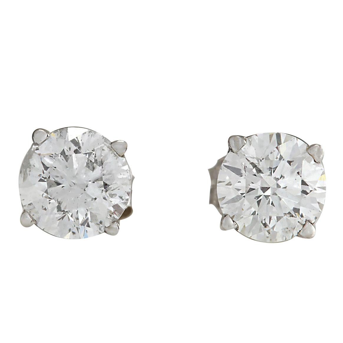 Modern Elegant 1.00 Carat Natural Diamonds Stud Earrings In 14 Karat White Gold  For Sale