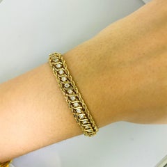 1.00 Carat Diamond Tennis Bracelet with 14K Yellow Gold Rope Chain, F-G Color
